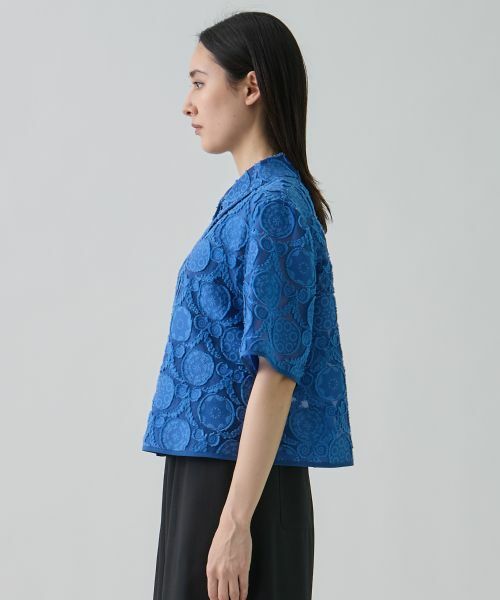 LANVIN COLLECTION / ランバン コレクション シャツ・ブラウス | ウォールカットジャカード・シャツカラーブラウス | 詳細8