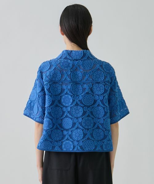 LANVIN COLLECTION / ランバン コレクション シャツ・ブラウス | ウォールカットジャカード・シャツカラーブラウス | 詳細9