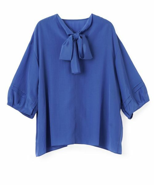LANVIN COLLECTION / ランバン コレクション シャツ・ブラウス | トリアセ綿ローン・パフスリーブアレンジブラウス（ブルー）
