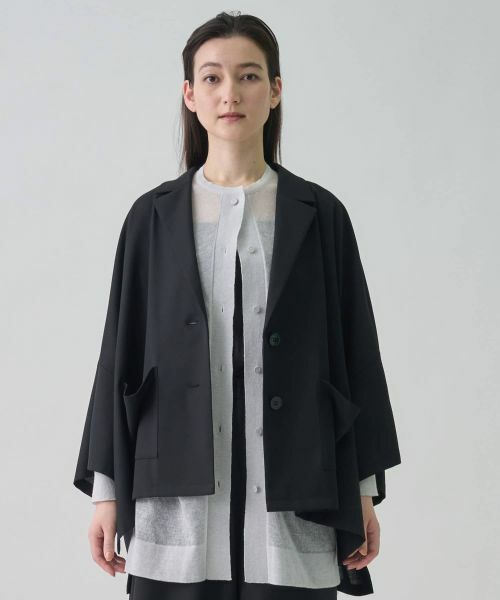 LANVIN COLLECTION / ランバン コレクション テーラードジャケット | ドライメッシュ オープンカラー シャツジャケット | 詳細1