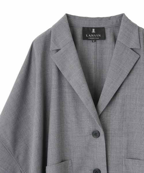 LANVIN COLLECTION / ランバン コレクション テーラードジャケット | ドライメッシュ オープンカラー シャツジャケット | 詳細12