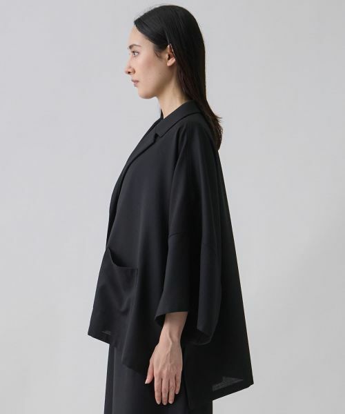 LANVIN COLLECTION / ランバン コレクション テーラードジャケット | ドライメッシュ オープンカラー シャツジャケット | 詳細3
