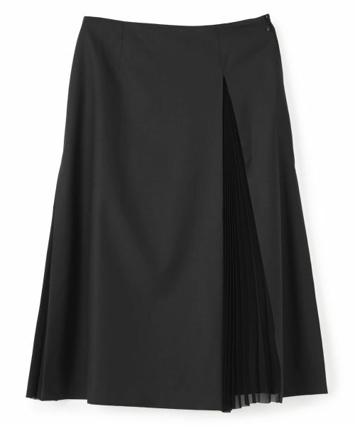 LANVIN COLLECTION / ランバン コレクション ロング・マキシ丈スカート | アシンメトリープリーツスカート（ブラック）