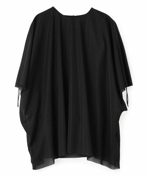 LANVIN COLLECTION / ランバン コレクション カットソー | マントドッキング ブラウス風カットソー（ブラック）
