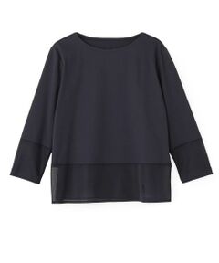 LANVIN COLLECTION / ランバン コレクション カットソー | シアー切り替えカットソー