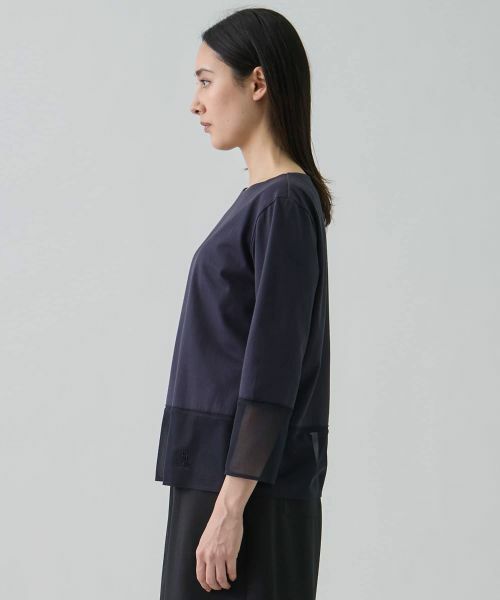 LANVIN COLLECTION / ランバン コレクション カットソー | シアー切り替えカットソー | 詳細2