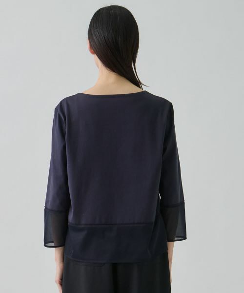 LANVIN COLLECTION / ランバン コレクション カットソー | シアー切り替えカットソー | 詳細3