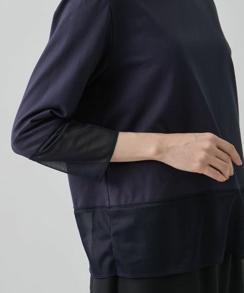 LANVIN COLLECTION / ランバン コレクション カットソー | シアー切り替えカットソー | 詳細4