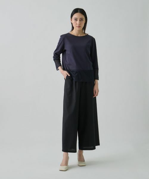 LANVIN COLLECTION / ランバン コレクション カットソー | シアー切り替えカットソー | 詳細6