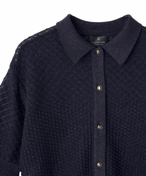 LANVIN COLLECTION / ランバン コレクション ニット・セーター | 14ゲージメッシュ柄ラメプレーティングカーディガン | 詳細13