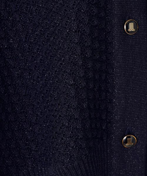 LANVIN COLLECTION / ランバン コレクション ニット・セーター | 14ゲージメッシュ柄ラメプレーティングカーディガン | 詳細15