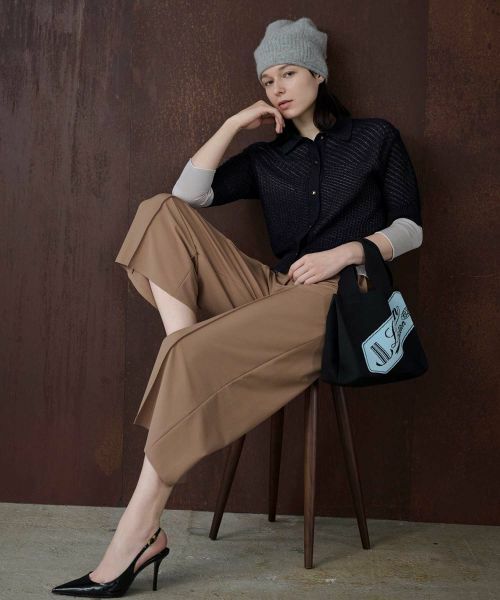 LANVIN COLLECTION / ランバン コレクション ニット・セーター | 14ゲージメッシュ柄ラメプレーティングカーディガン | 詳細16