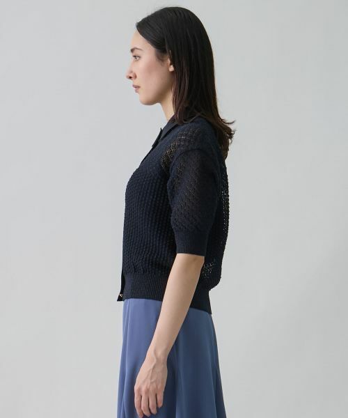 LANVIN COLLECTION / ランバン コレクション ニット・セーター | 14ゲージメッシュ柄ラメプレーティングカーディガン | 詳細2