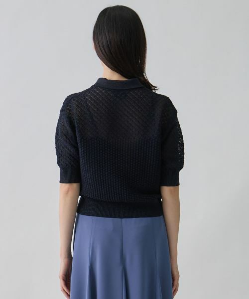 LANVIN COLLECTION / ランバン コレクション ニット・セーター | 14ゲージメッシュ柄ラメプレーティングカーディガン | 詳細3