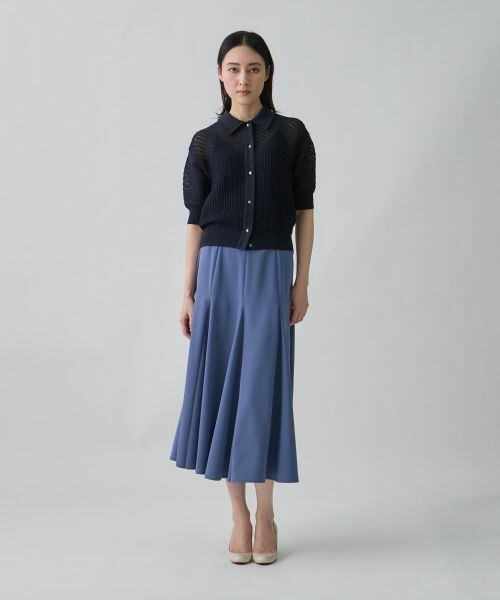 LANVIN COLLECTION / ランバン コレクション ニット・セーター | 14ゲージメッシュ柄ラメプレーティングカーディガン | 詳細5