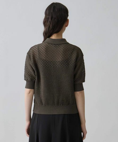 LANVIN COLLECTION / ランバン コレクション ニット・セーター | 14ゲージメッシュ柄ラメプレーティングカーディガン | 詳細8