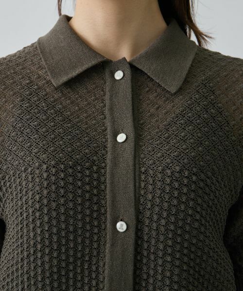 LANVIN COLLECTION / ランバン コレクション ニット・セーター | 14ゲージメッシュ柄ラメプレーティングカーディガン | 詳細9
