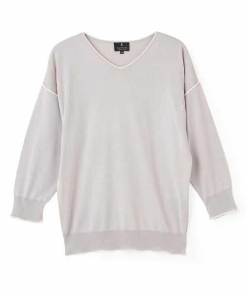 LANVIN COLLECTION / ランバン コレクション ニット・セーター | 16ゲージ Vネックドロップショルダーニット（グレー）