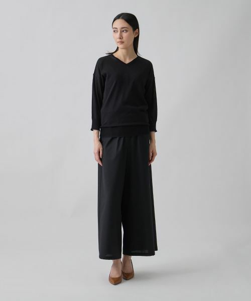 LANVIN COLLECTION / ランバン コレクション ニット・セーター | 16ゲージ Vネックドロップショルダーニット | 詳細10