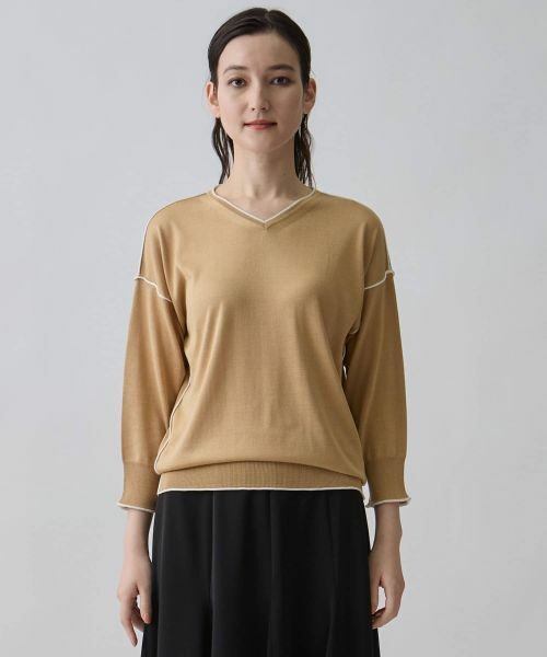 LANVIN COLLECTION / ランバン コレクション ニット・セーター | 16ゲージ Vネックドロップショルダーニット | 詳細11