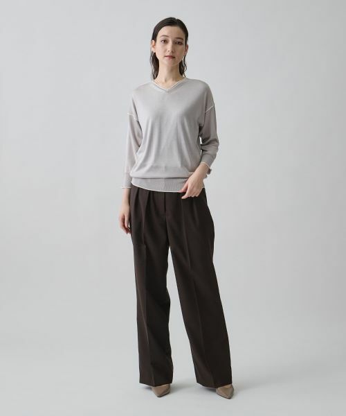 LANVIN COLLECTION / ランバン コレクション ニット・セーター | 16ゲージ Vネックドロップショルダーニット | 詳細5