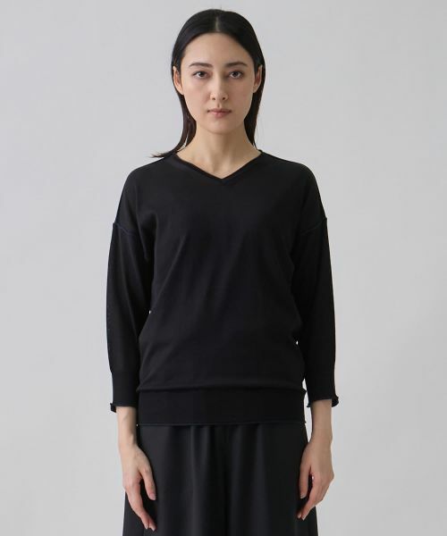 LANVIN COLLECTION / ランバン コレクション ニット・セーター | 16ゲージ Vネックドロップショルダーニット | 詳細6
