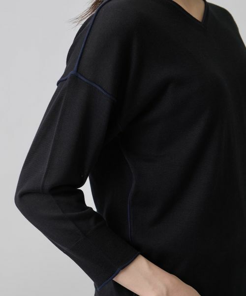 LANVIN COLLECTION / ランバン コレクション ニット・セーター | 16ゲージ Vネックドロップショルダーニット | 詳細9
