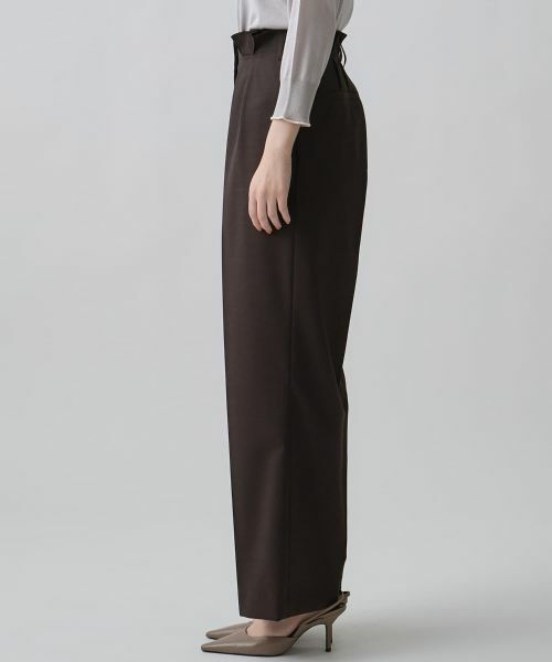 LANVIN COLLECTION / ランバン コレクション その他パンツ | ウエストメロー ストレートタックパンツ | 詳細7