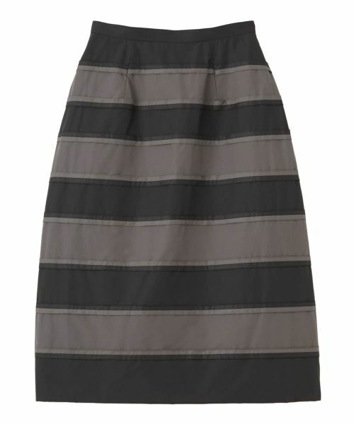 LANVIN COLLECTION / ランバン コレクション ロング・マキシ丈スカート | パウダータッチボーダーデザインスカート（ブラック配色）