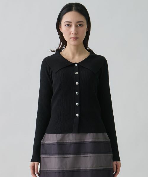 LANVIN COLLECTION / ランバン コレクション ニット・セーター | シルクウールカシミヤ ビッグカラーカーディガン | 詳細11