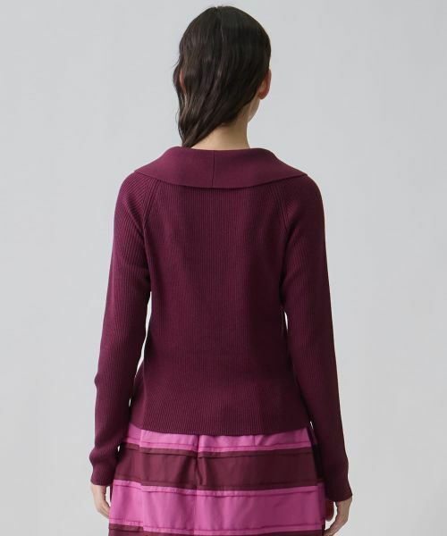 LANVIN COLLECTION / ランバン コレクション ニット・セーター | シルクウールカシミヤ ビッグカラーカーディガン | 詳細3