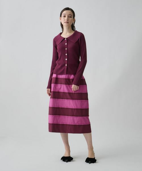 LANVIN COLLECTION / ランバン コレクション ニット・セーター | シルクウールカシミヤ ビッグカラーカーディガン | 詳細4