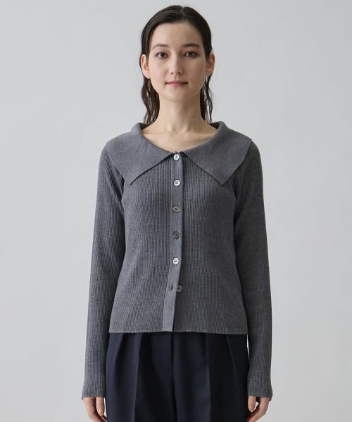 LANVIN COLLECTION / ランバン コレクション ニット・セーター | シルクウールカシミヤ ビッグカラーカーディガン | 詳細6