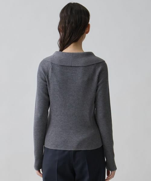 LANVIN COLLECTION / ランバン コレクション ニット・セーター | シルクウールカシミヤ ビッグカラーカーディガン | 詳細8