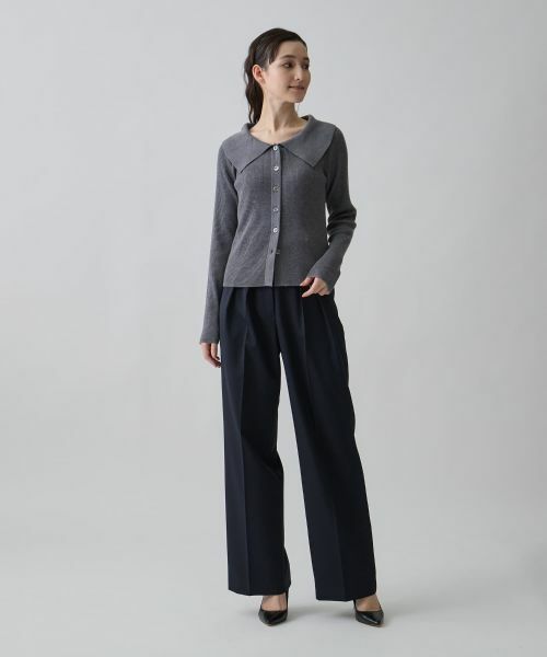 LANVIN COLLECTION / ランバン コレクション ニット・セーター | シルクウールカシミヤ ビッグカラーカーディガン | 詳細9
