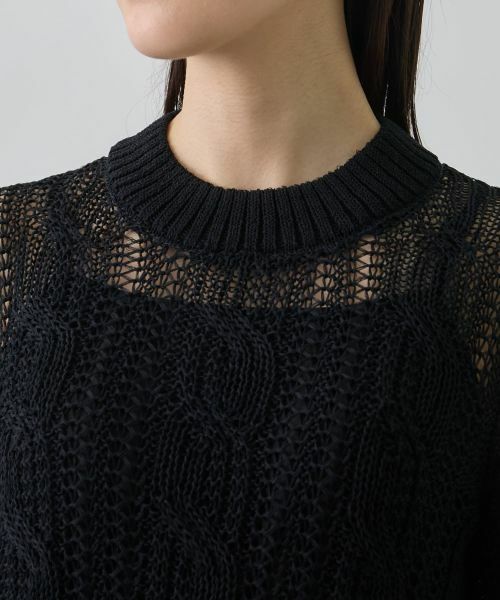 LANVIN COLLECTION / ランバン コレクション ニット・セーター | 7ゲージ針抜きケーブルニット | 詳細5