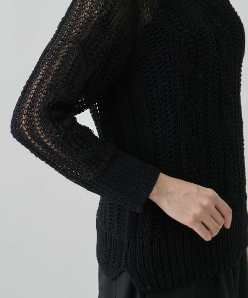 LANVIN COLLECTION / ランバン コレクション ニット・セーター | 7ゲージ針抜きケーブルニット | 詳細6
