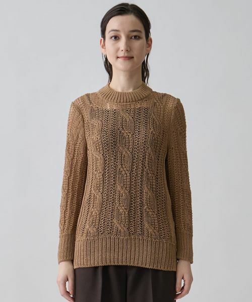 LANVIN COLLECTION / ランバン コレクション ニット・セーター | 7ゲージ針抜きケーブルニット | 詳細8