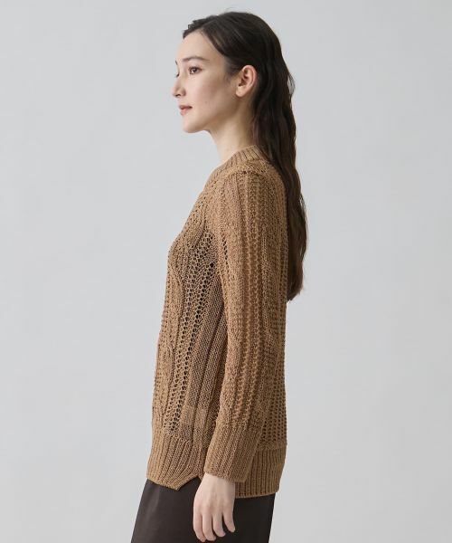 LANVIN COLLECTION / ランバン コレクション ニット・セーター | 7ゲージ針抜きケーブルニット | 詳細9