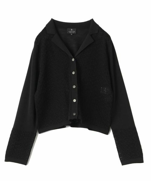 LANVIN COLLECTION / ランバン コレクション テーラードジャケット | テーラーカラー ニットジャケット（ブラック）