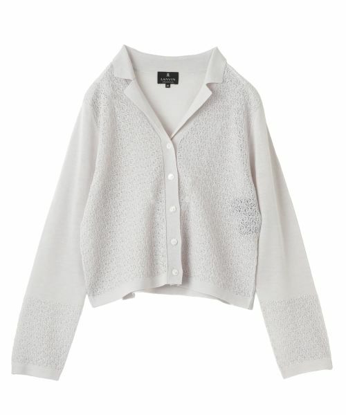 LANVIN COLLECTION / ランバン コレクション テーラードジャケット | テーラーカラー ニットジャケット（グレー）