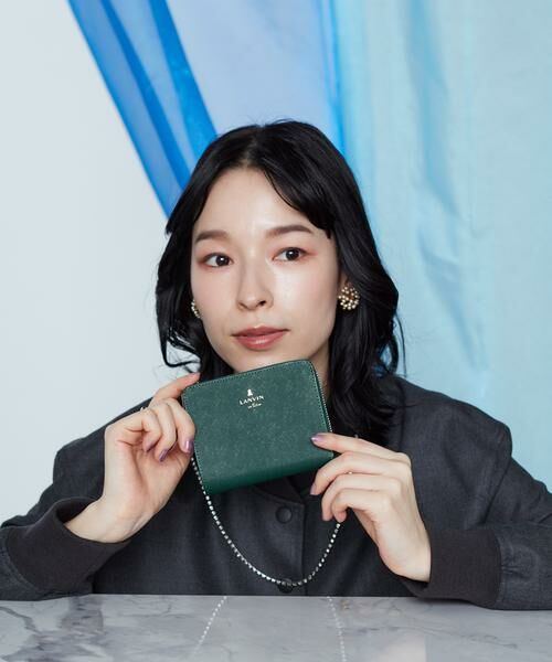 LANVIN en Bleu(バッグ) / ランバンオンブルー(バッグ) 財布・コインケース・マネークリップ | リュクサンブール　２つ折り財布　Lファスナー ワイン4 | 詳細7