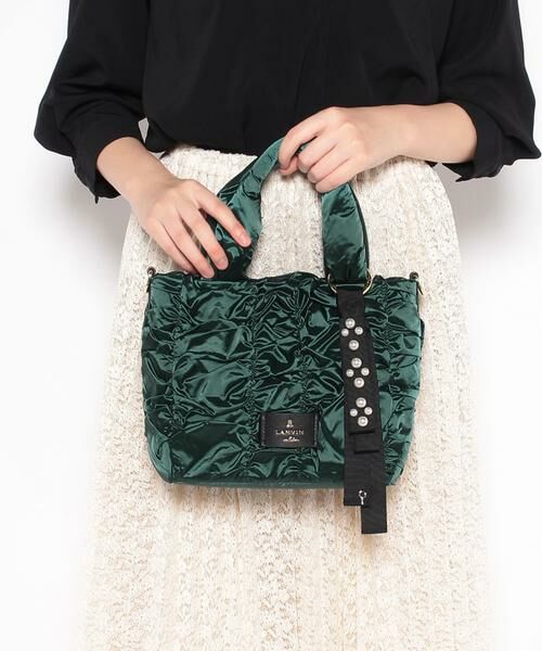 ランバンオンブルー ⭐︎2wayショルダートートバッグ グリーン系 セール】 ランバン オン ブルー LANVIN en Bleu メレ 2way