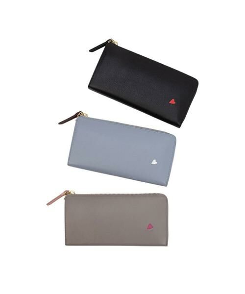 新品タグ付き【ランバン オン ブルー】カルラ ハート Lファスナー長財布 黒 LANVIN en Bleu ランバンオンブルー 長財布 L字ファスナー 本革
