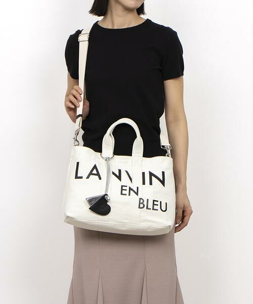 ランバンオンブルー　JLボンディング2WAYトート LANVIN en Bleu ニナ 大リボン付き2wayトートバッグ ブラック