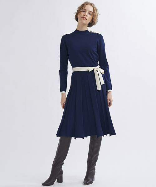 セール プリーツニットワンピース ミニ丈 ひざ丈ワンピース Lanvin En Bleu ランバン オン ブルー ファッション通販 タカシマヤファッションスクエア