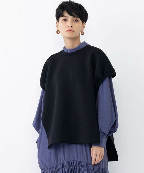 LANVIN en Bleu ドルマンタートルニット ポンチョ 38 大人綺麗め