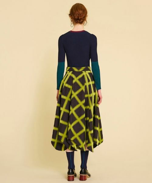 LANVIN en Bleu / ランバン オン ブルー ロング・マキシ丈スカート | ブラッシュドチェックフレアスカート | 詳細2