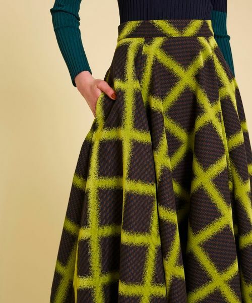 LANVIN en Bleu / ランバン オン ブルー ロング・マキシ丈スカート | ブラッシュドチェックフレアスカート | 詳細4