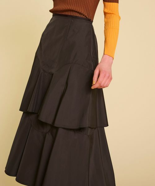 LANVIN en Bleu / ランバン オン ブルー ロング・マキシ丈スカート | メモリータッサーカーブティアードスカート | 詳細4